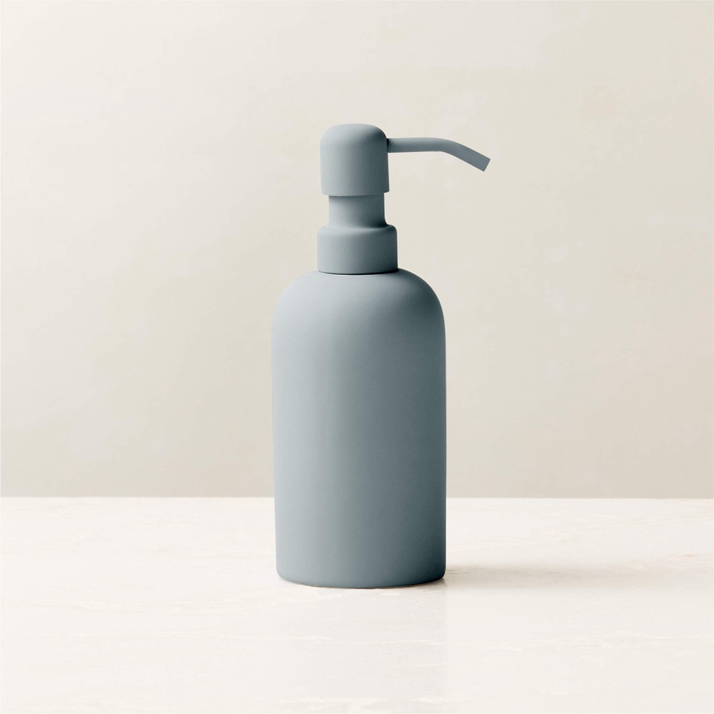 CB2 8oz Rubber-Coated Blue Soap Pump